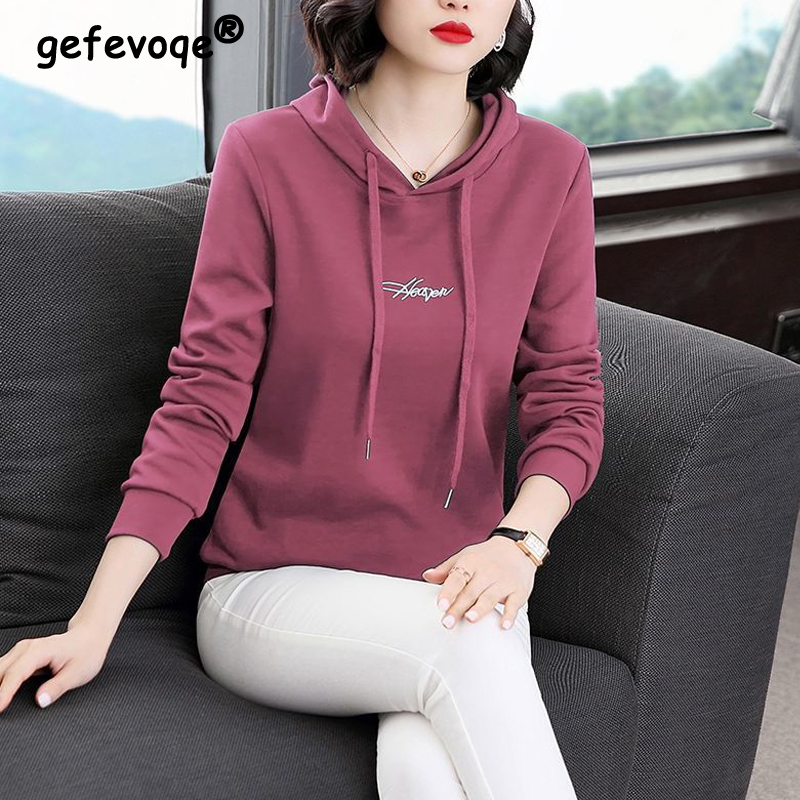Winter Clothing Drawing - المرأة طويلة الأكمام هوديس فضفاضة ،