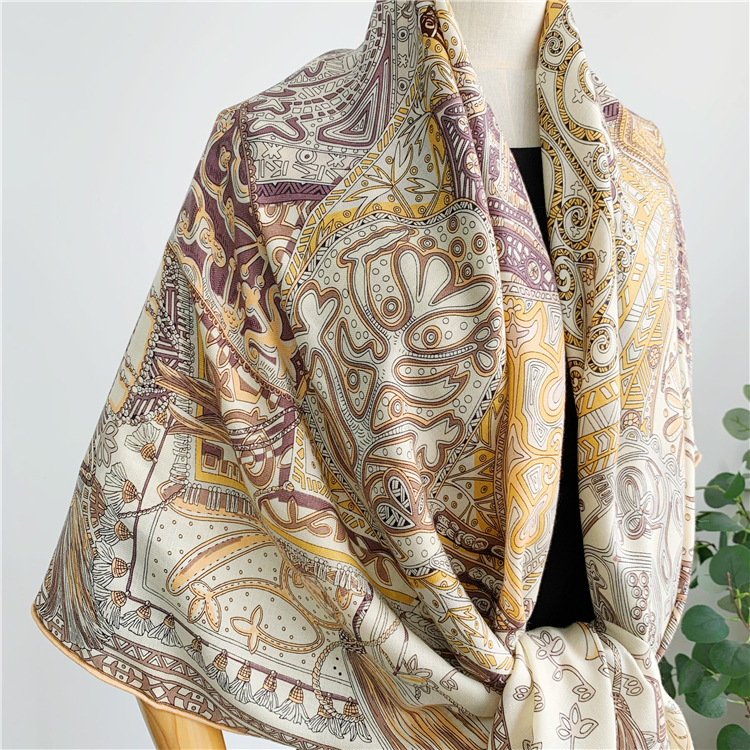 وشاح حرير وصوف فاخر 135 سم، شا - مراجعة Winter Clothing Hong Kong وسعره
